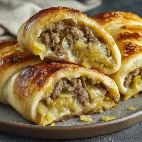 A plate of food with meat and cabbage.