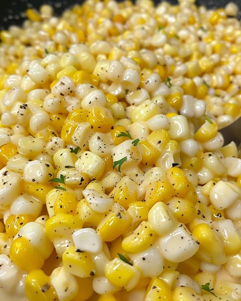 A close up of corn in a bowl.