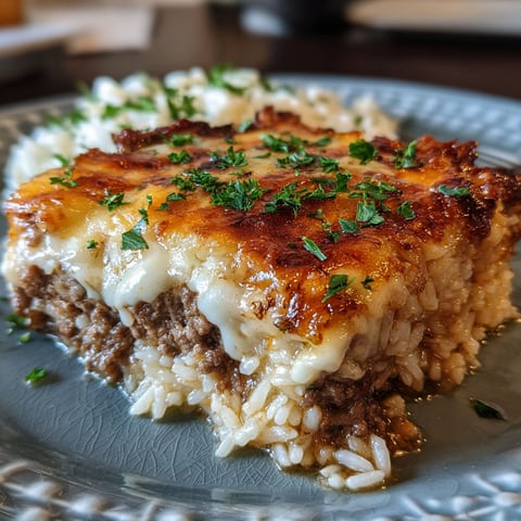 A plate of food with rice and cheese.
