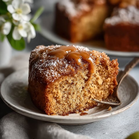 A slice of Amish Applesauce Cake.