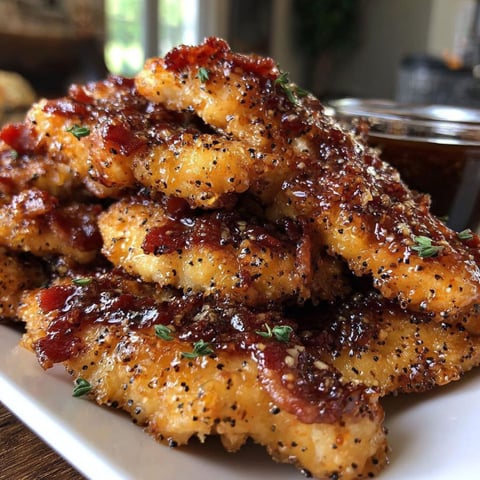 A plate of bacon brown sugar chicken tenders.