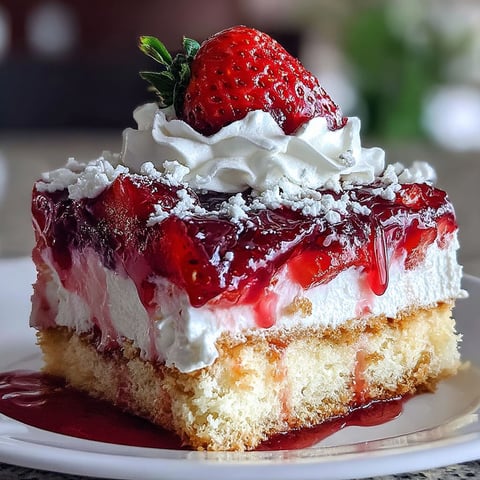 A slice of Strawberry Earthquake Cake Delight.