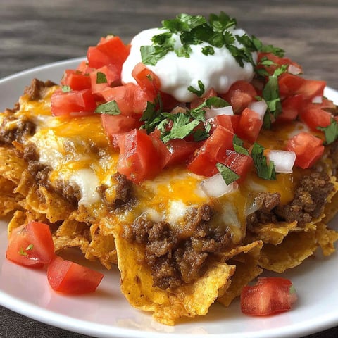 A plate of cheesy Dorito taco casserole.