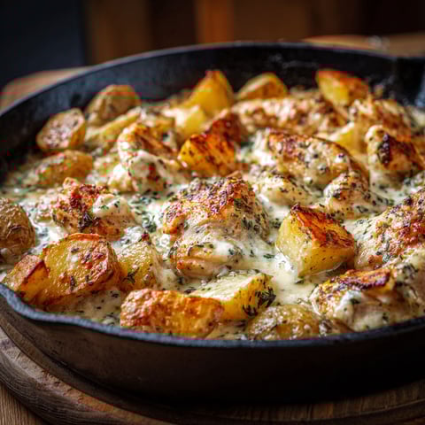 A delicious meal of garlic Parmesan crockpot chicken and potatoes.