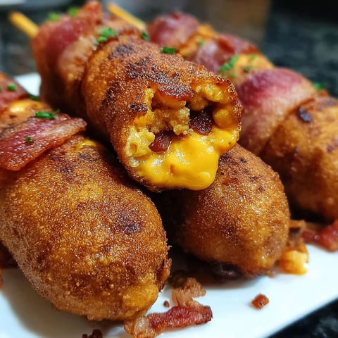 A plate of bacon wrapped cheeseburgers.