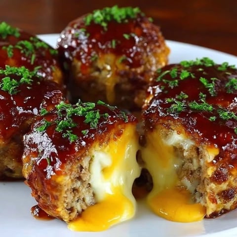 A plate of cheesy meatloaf bites.