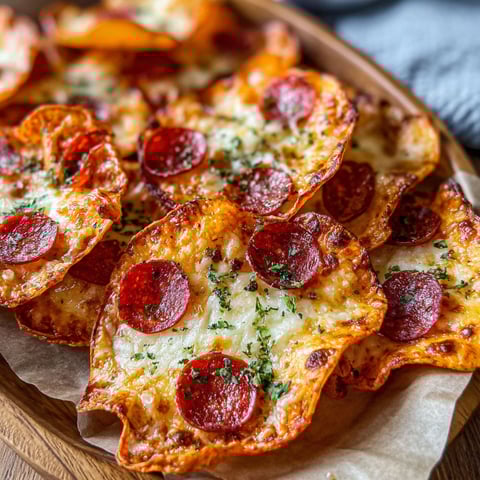 A plate of pizza chips.