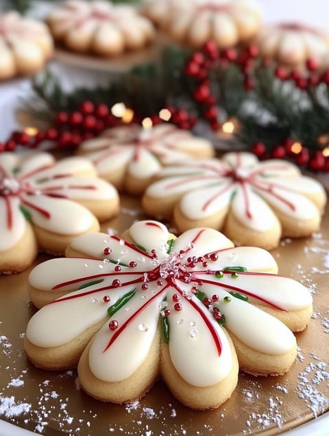A close up of Italian Christmas Sprinkle Cookies.