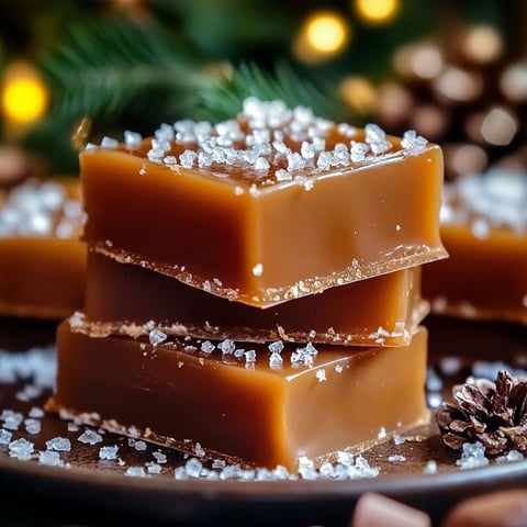Three pieces of homemade caramel.