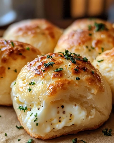 Gooey mozzarella biscuit bombs.