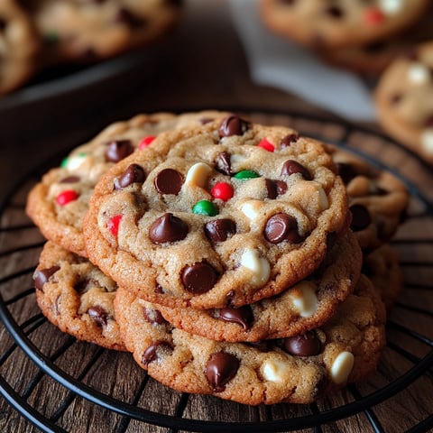 A stack of chocolate chip cookies.
