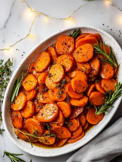 A bowl of glazed carrots.