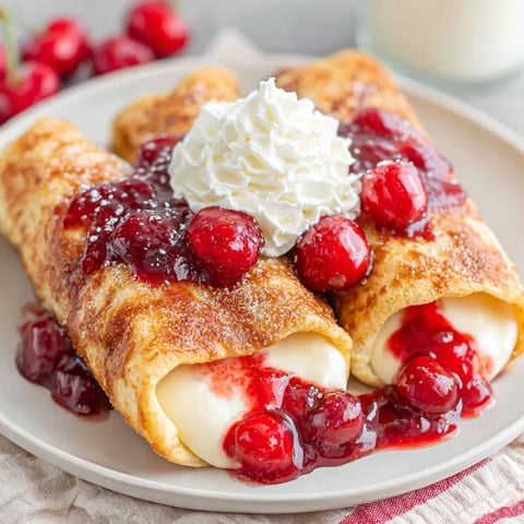 A plate of food with a white whipped cream topping and cherries.