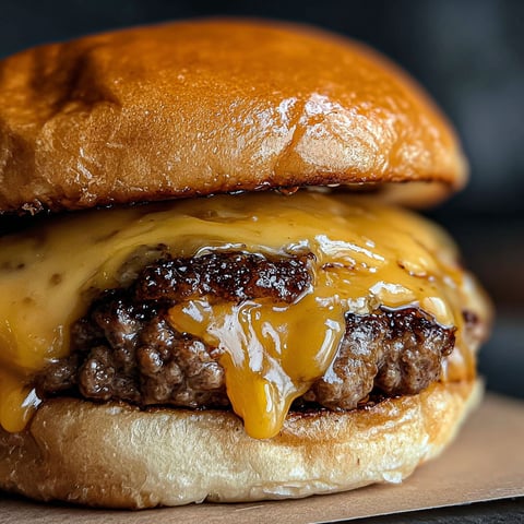 A Crack Burger with cheese and sauce.