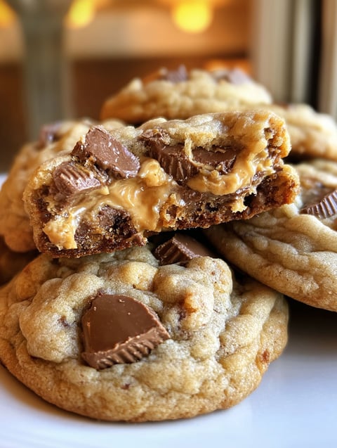 A stack of Reese's Cheesecake Cookies.