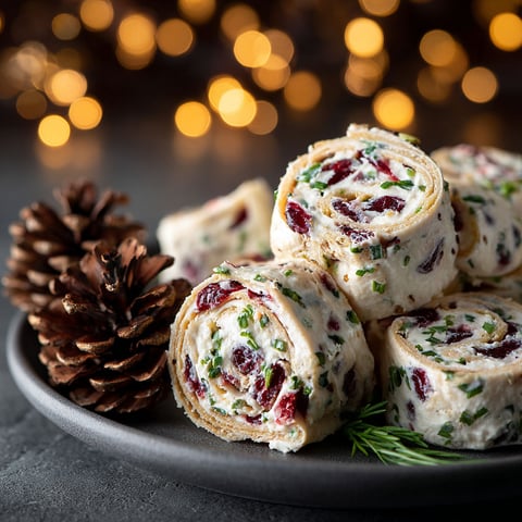 A plate of cranberry roll ups.