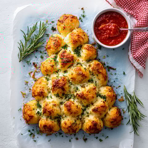 A cheesy Christmas tree bread.