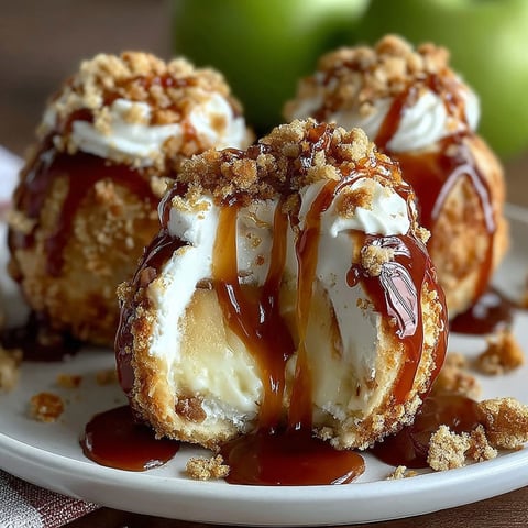 Caramel apple pie bombs on a plate.
