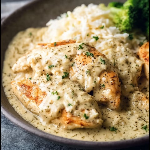 A bowl of chicken with rice and broccoli.