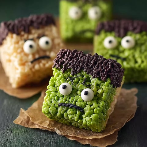 Frankenstein Rice Krispie Treats.
