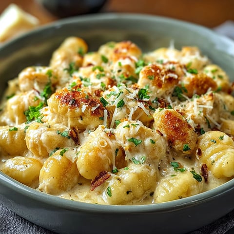 A bowl of creamy crack chicken gnocchi.