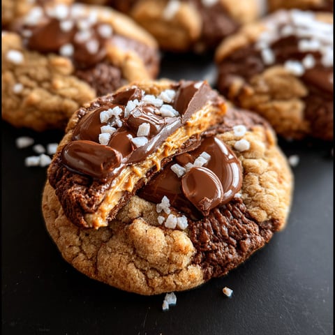 A chocolate peanut butter cookie with white sugar sprinkled on top.