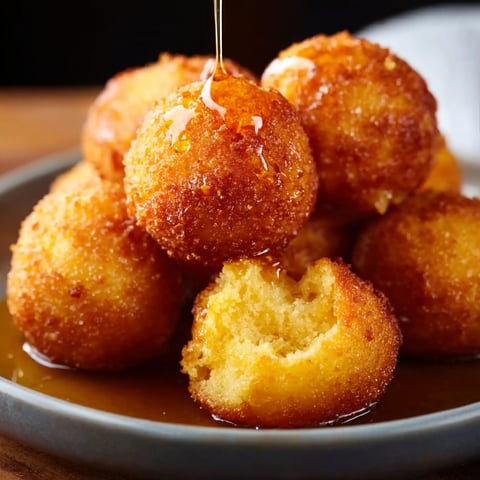 A plate of honey butter cornbread poppers.