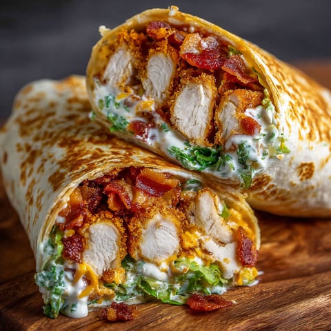 Two homemade crispy bacon ranch wraps.