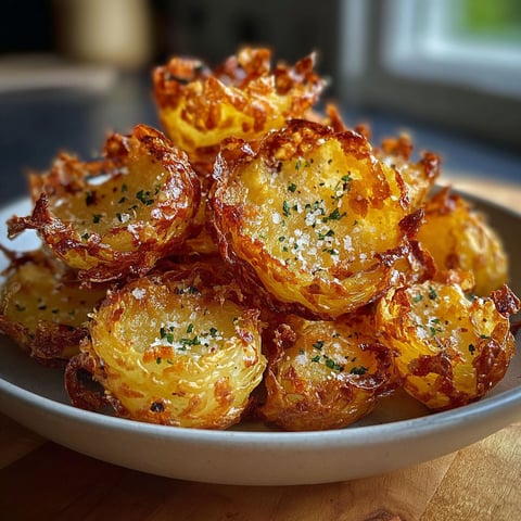 A plate of crispy garlic butter potatoes.