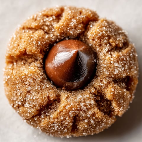 A peanut butter blossom with a chocolate center.