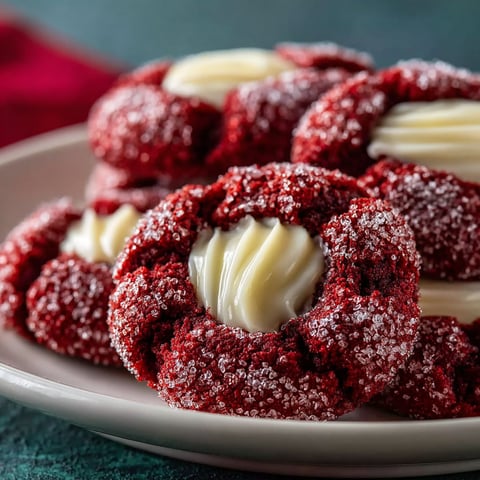Red Velvet Thumbprint Cookies