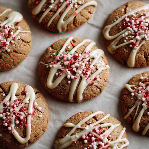 A plate of cookies with white icing and red sprinkles.