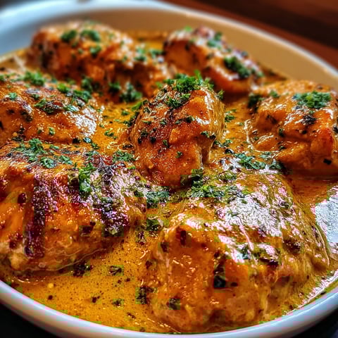 A plate of food with chicken and sauce.