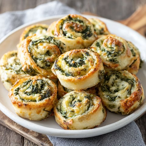 A plate of spinach dip pinwheels.