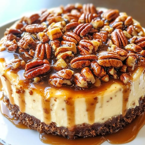 A slice of pecan pie cheesecake.