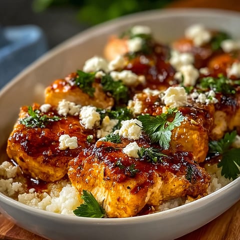 A deliciously spicy and savory hot honey feta chicken dish.