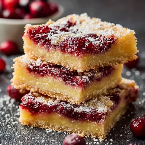 Three pieces of cranberry lemon bars.