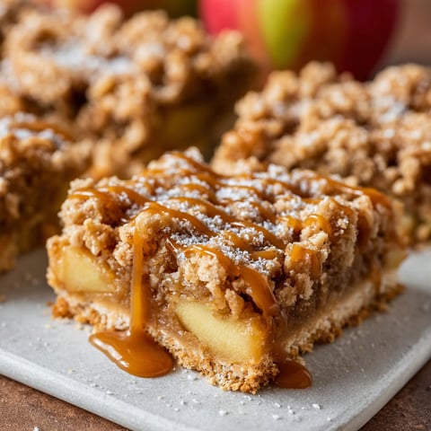 A delicious fall treat, salted caramel apple crisp bars.