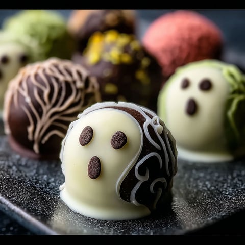 A plate of ghost oreo balls.